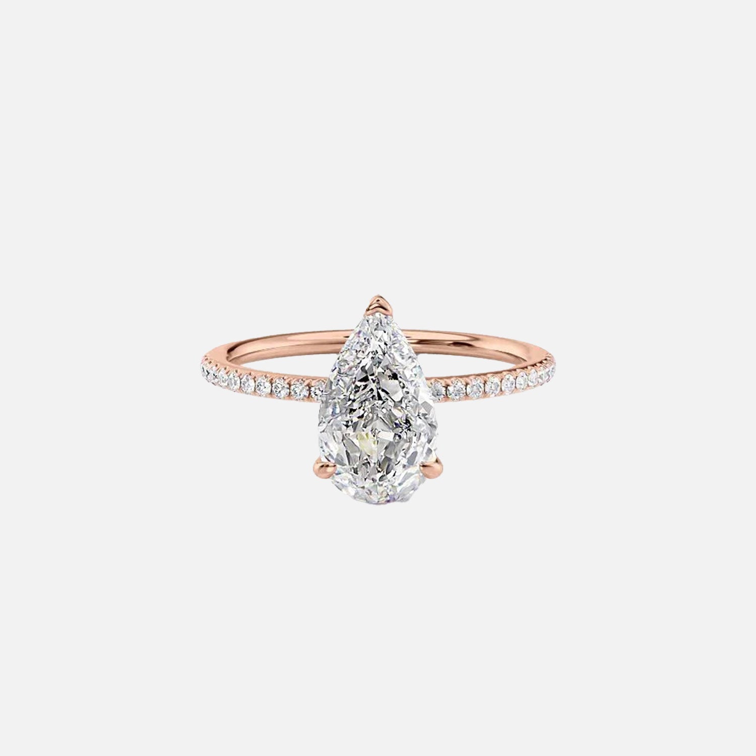  The Pave Maia Pear Lab Diamond Ring 14k Rose Gold 001
