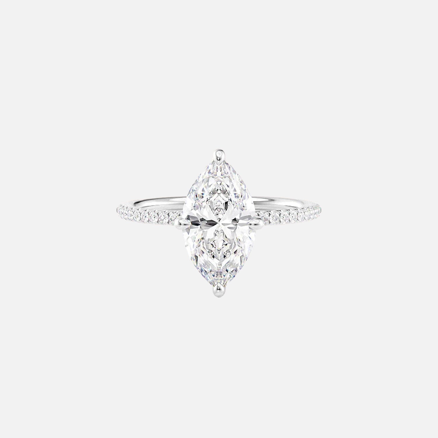  The Pave Margot Marquise Lab Diamond Ring 14k White Gold 001