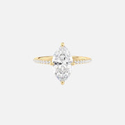 The Pave Margot Marquise Lab Diamond Ring 14k Yellow Gold 001