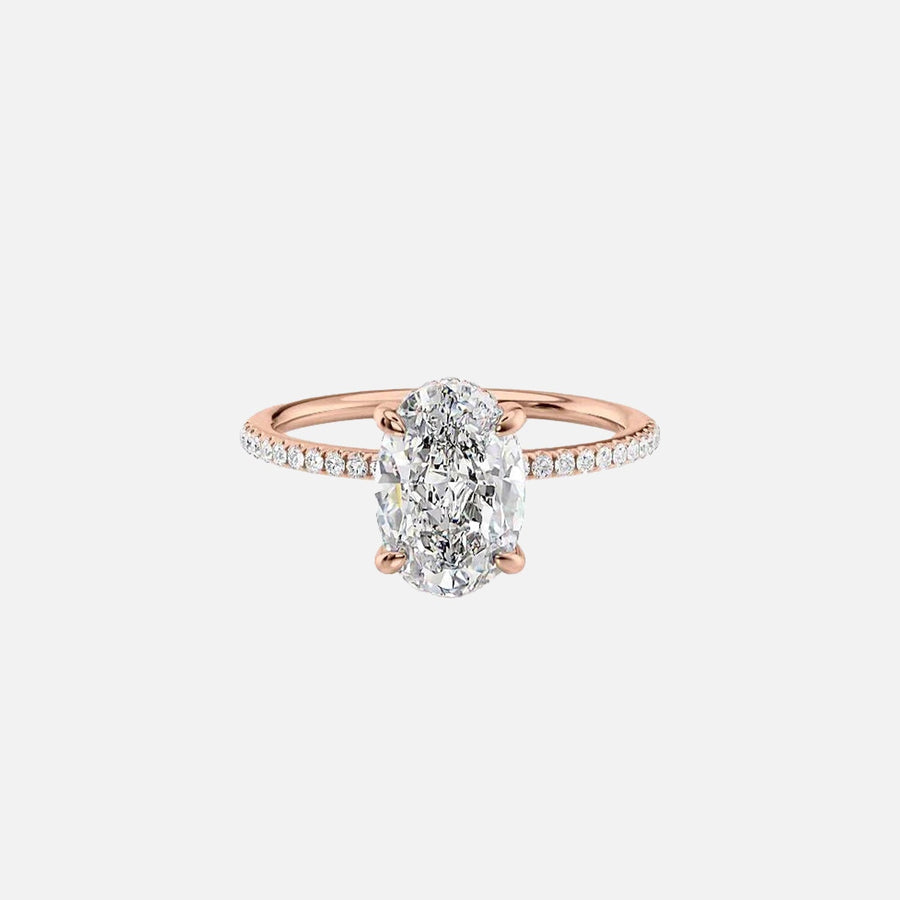  The Pave Margot Oval Lab Diamond Ring 18k Rose Gold 001