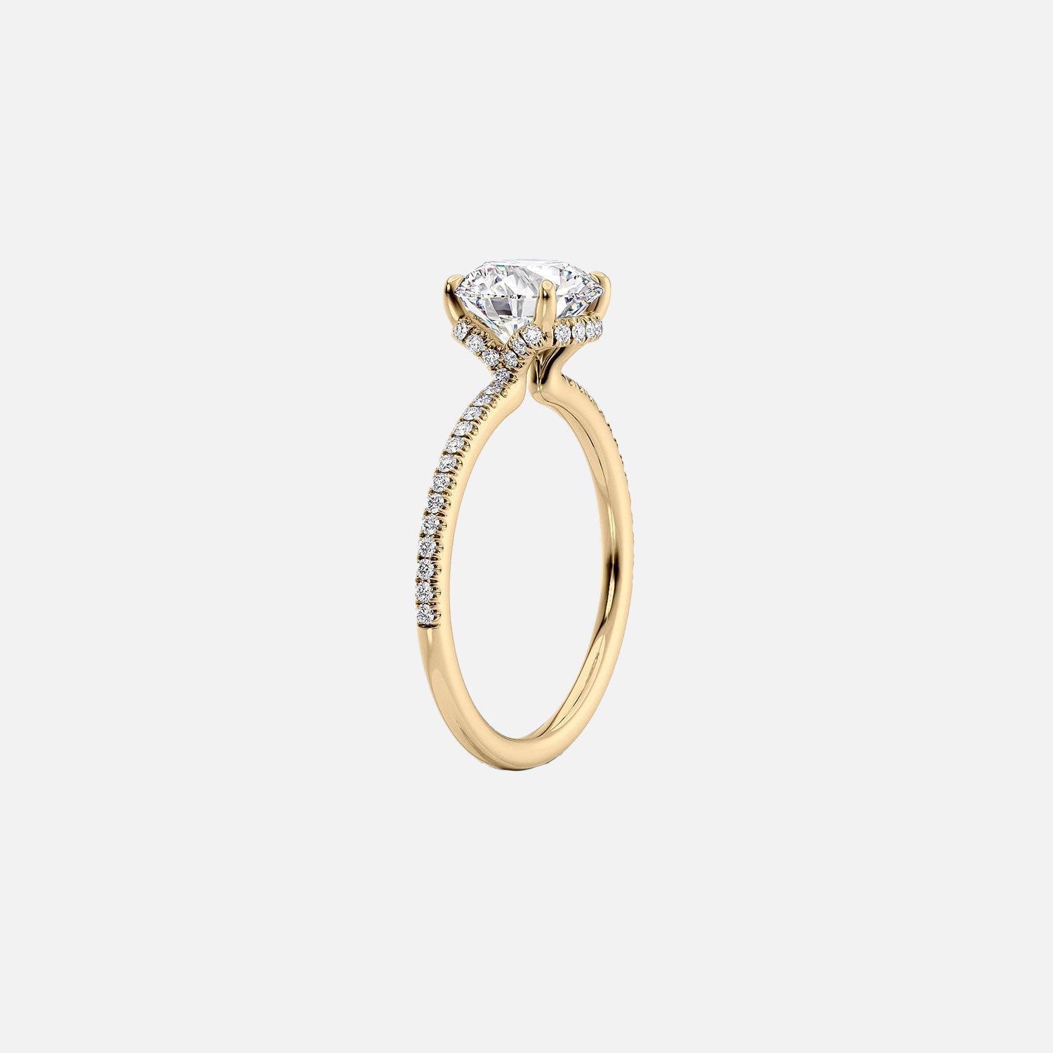  The Pave Margot Princess Lab Diamond Ring 14k Yellow Gold 002