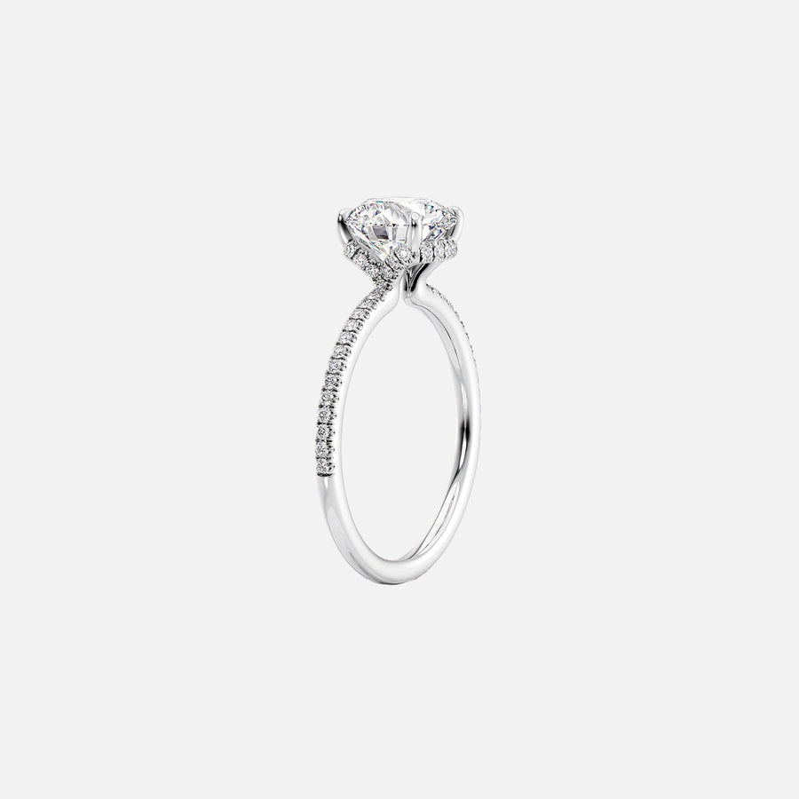  The Pave Margot Princess Lab Diamond Ring 18k White Gold 002
