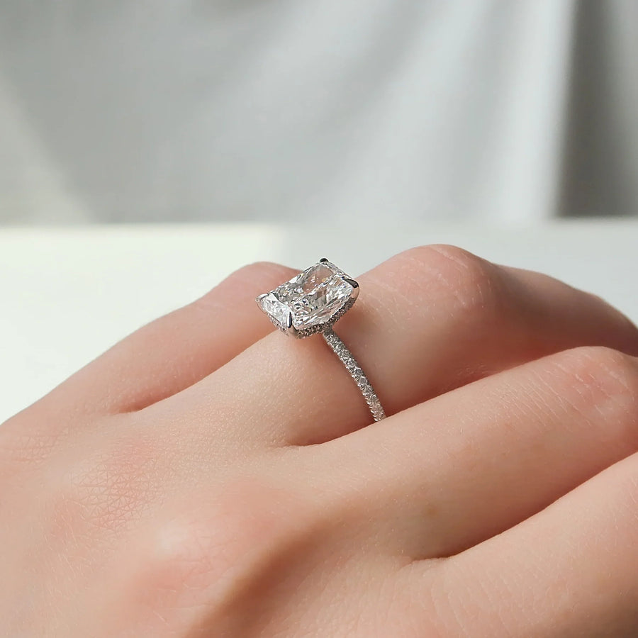  The Pave Margot Radiant Moissanite Ring 14k White Gold 004 Final