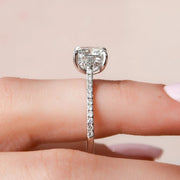  The Pave Natalie Cushion Moissanite Ring 14k White Gold 004