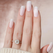  The Pave Natalie Cushion Moissanite Ring 18k Rose Gold 003