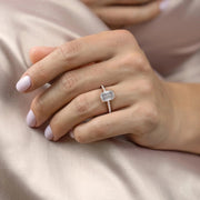  The Pave Natalie Emerald Moissanite Ring 18k Rose Gold 003