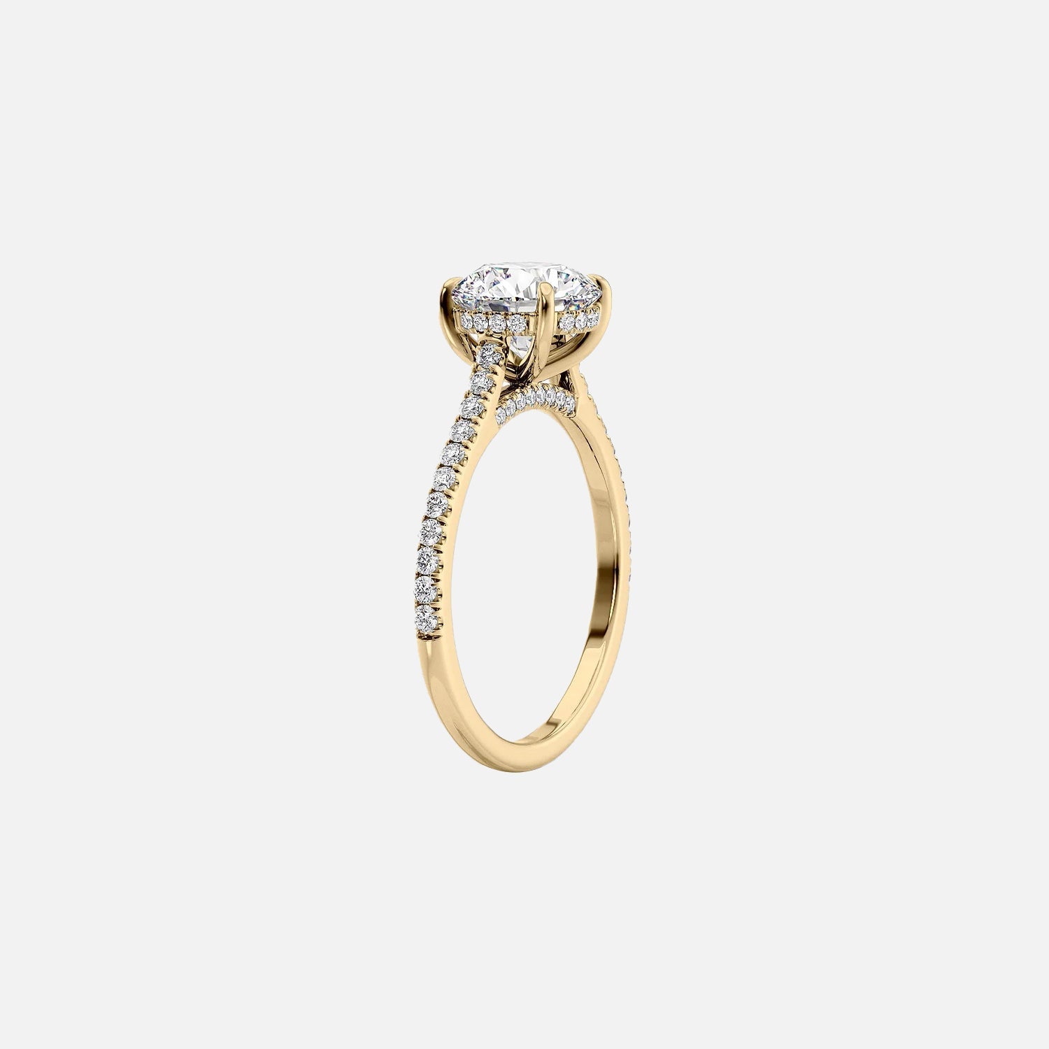  The Pave Natalie Oval Lab Diamond Ring 14k Yellow Gold 002
