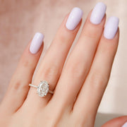  The Pave Natalie Oval Moissanite Ring 14k Rose Gold 003