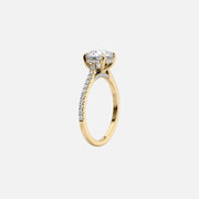  The Pave Natalie Oval Moissanite Ring 14k Yellow Gold 002