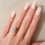  The Pave Natalie Oval Moissanite Ring 14k Yellow Gold 003