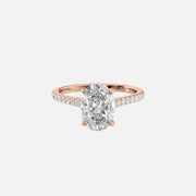  The Pave Natalie Oval Moissanite Ring 18k Rose Gold 001