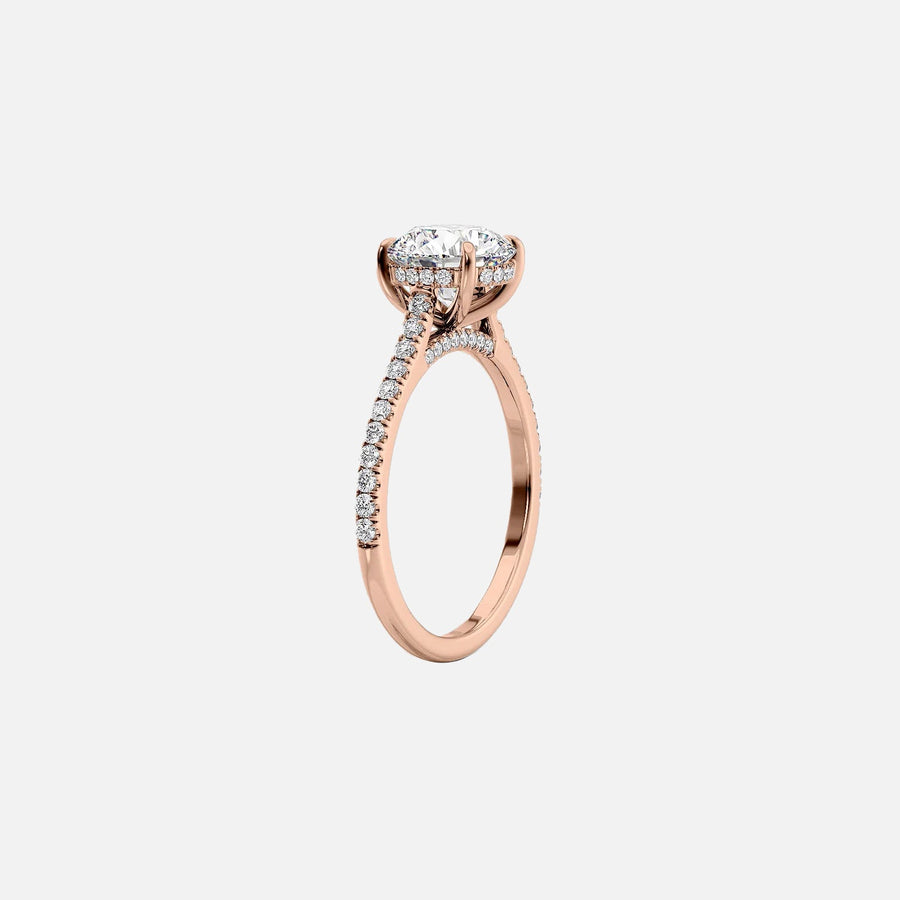  The Pave Natalie Oval Moissanite Ring 18k Rose Gold 002