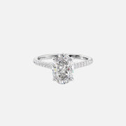  The Pave Natalie Oval Moissanite Ring 18k White Gold 001