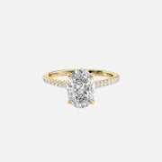  The Pave Natalie Oval Moissanite Ring 18k Yellow Gold 001