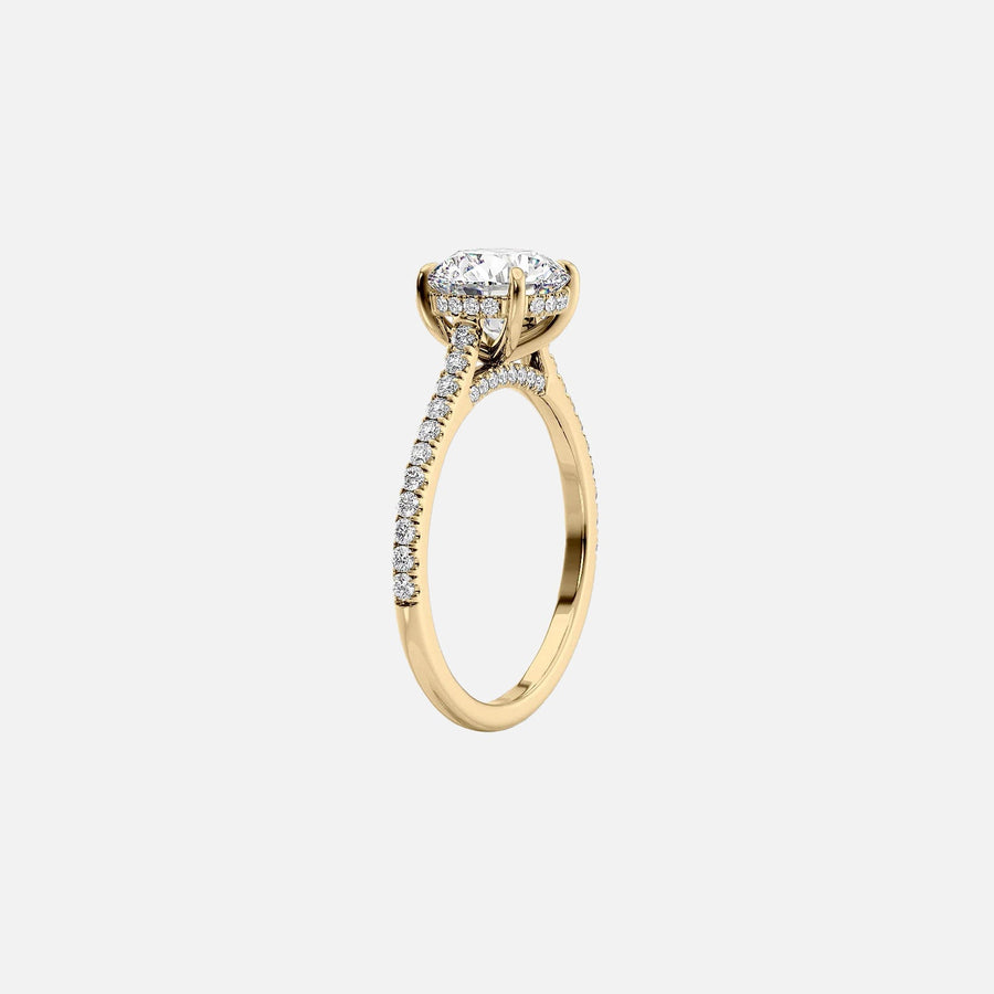  The Pave Natalie Oval Moissanite Ring 18k Yellow Gold 002