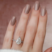  The Pave Natalie Pear Lab Diamond Ring 18k White Gold 003