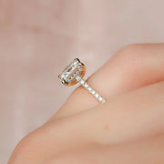  The Pave Natalie Princess Moissanite Ring 14k Yellow Gold 004