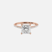  The Pave Natalie Princess Moissanite Ring 18k Rose Gold 001