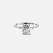  The Pave Natalie Radiant Moissanite Ring 14k White Gold 001