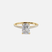 The Pave Natalie Radiant Moissanite Ring 14k Yellow Gold 001