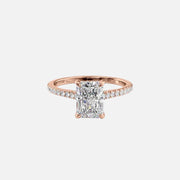  The Pave Natalie Radiant Moissanite Ring 18k Rose Gold 001