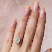  The Pave Natalie Radiant Moissanite Ring 18k Yellow Gold 003