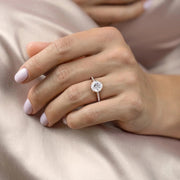  The Pave Natalie Round Lab Diamond Ring 18k Rose Gold 003