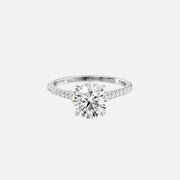  The Pave Natalie Round Lab Diamond Ring 18k White Gold 001