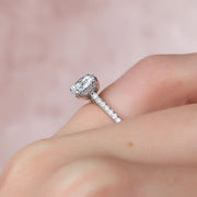  The Pave Natalie Round Moissanite Ring 18k White Gold 004