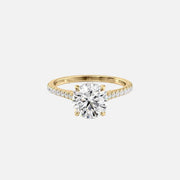  The Pave Natalie Round Moissanite Ring 18k Yellow Gold 001