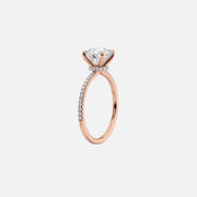  The Pave Nelly Emerald Lab Diamond Ring 14k Rose Gold 002