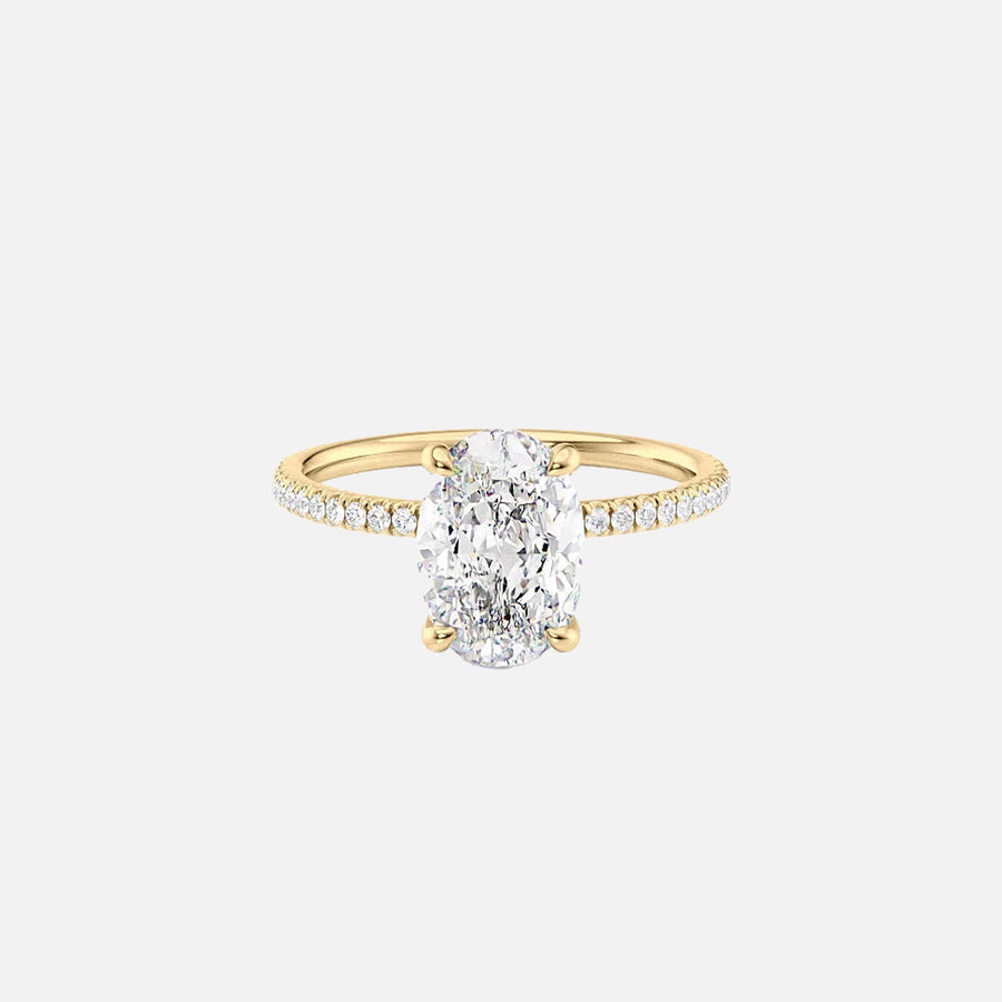 The Pave Nelly Oval Lab Diamond Ring 14k Yellow Gold 001