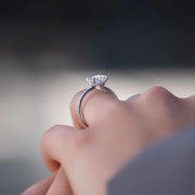  The Pave Nelly Oval Moissanite Ring 14k White Gold 003