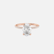  The Pave Nelly Oval Moissanite Ring 18k Rose Gold 001