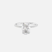  The Pave Nelly Oval Moissanite Ring 18k White Gold 001