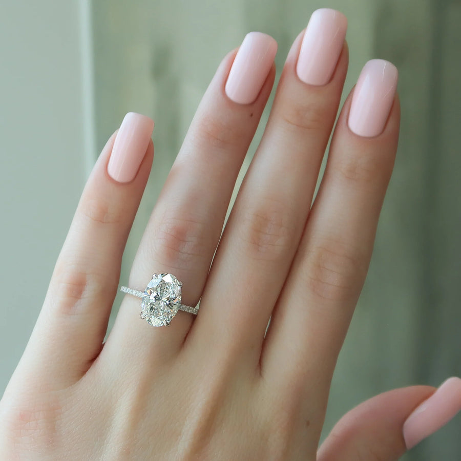  The Pave Nelly Oval Moissanite Ring 18k White Gold 004 Final