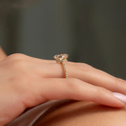  The Pave Nelly Oval Moissanite Ring 18k Yellow Gold 003