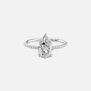  The Pave Nelly Pear Lab Diamond Ring 18k White Gold 001