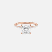  The Pave Nelly Princess Moissanite Ring 14k Rose Gold 001