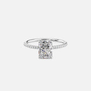  The Pave Nelly Radiant Lab Diamond Ring 14k White Gold 001