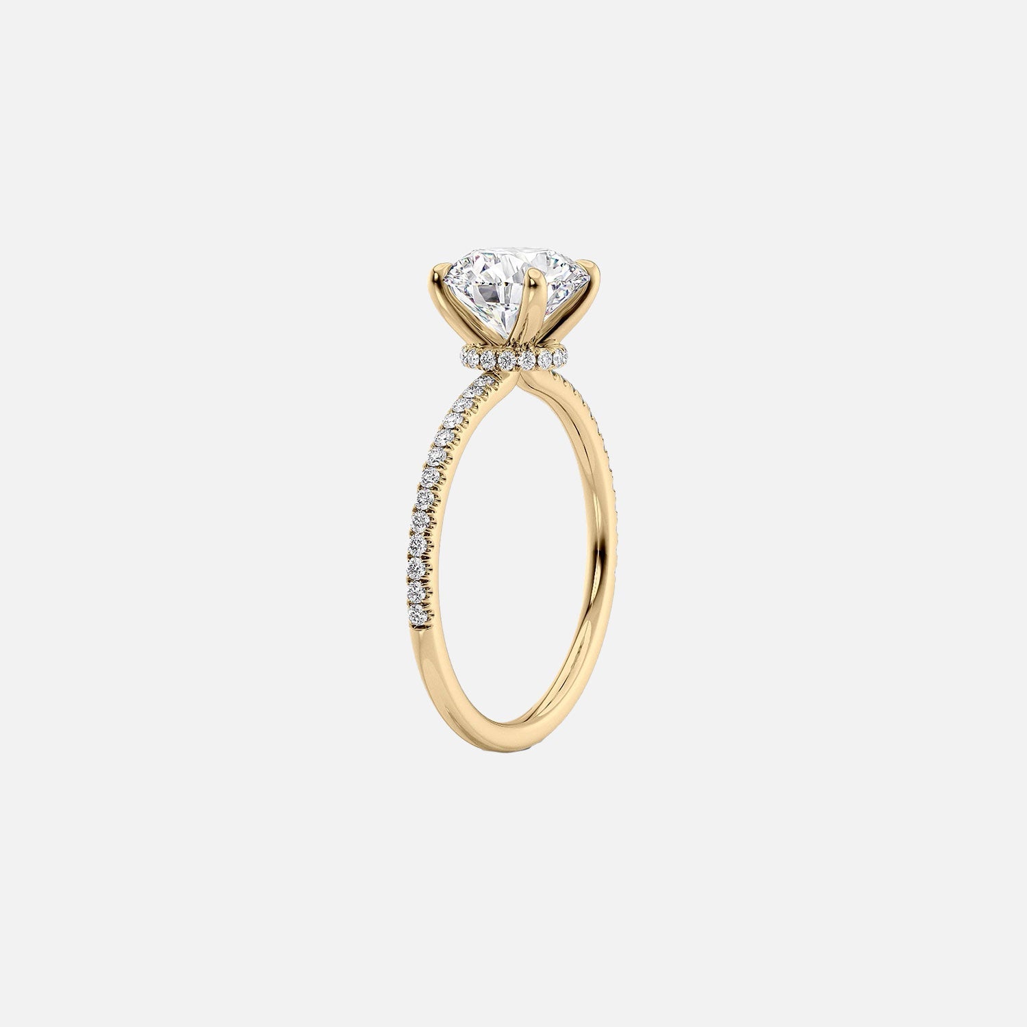  The Pave Nelly Radiant Lab Diamond Ring 14k Yellow Gold 002