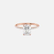  The Pave Nelly Radiant Lab Diamond Ring 18k Rose Gold 001
