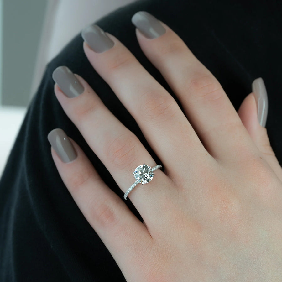 The Pave Nelly Round Lab Diamond Ring 14k White Gold 004 Final