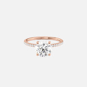  The Pave Nelly Round Lab Diamond Ring 18k Rose Gold 001