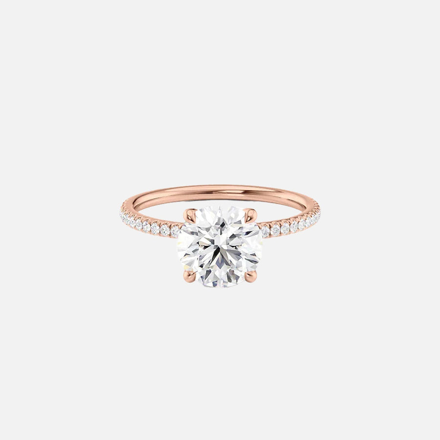  The Pave Nelly Round Lab Diamond Ring 18k Rose Gold 001