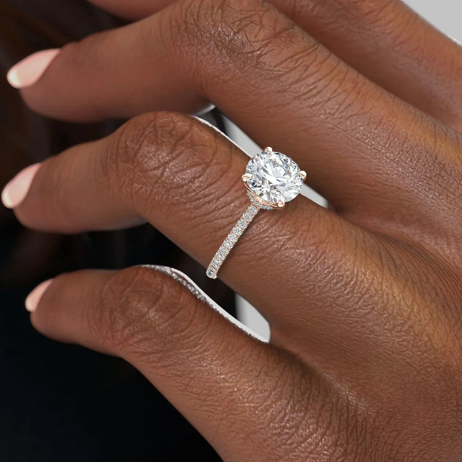  The Pave Nelly Round Moissanite Ring 14k Rose Gold 005 Final