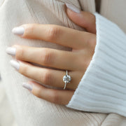  The Pave Nelly Round Moissanite Ring 14k Yellow Gold 003