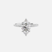  The Pave Petal Kamellie Marquise Moissanite Ring 18k White Gold 001