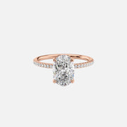  The Pave Petal Kamellie Oval Lab Diamond Ring 14k Rose Gold 001