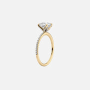  The Pave Petal Kamellie Oval Lab Diamond Ring 14k Yellow Gold 002